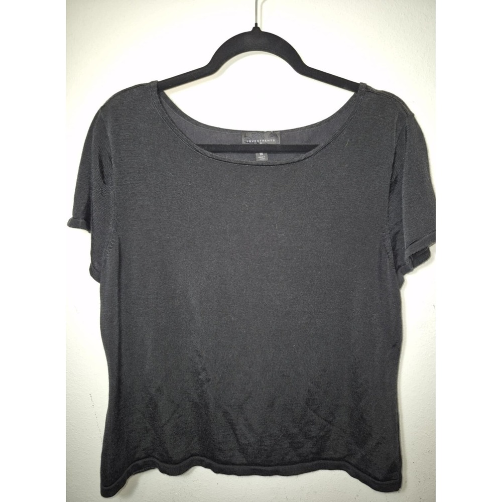 Investments ll women's black knit shirt‎ 1x